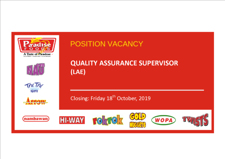 vacancy-quality-assurance-supervisor-paradise-foods-limited