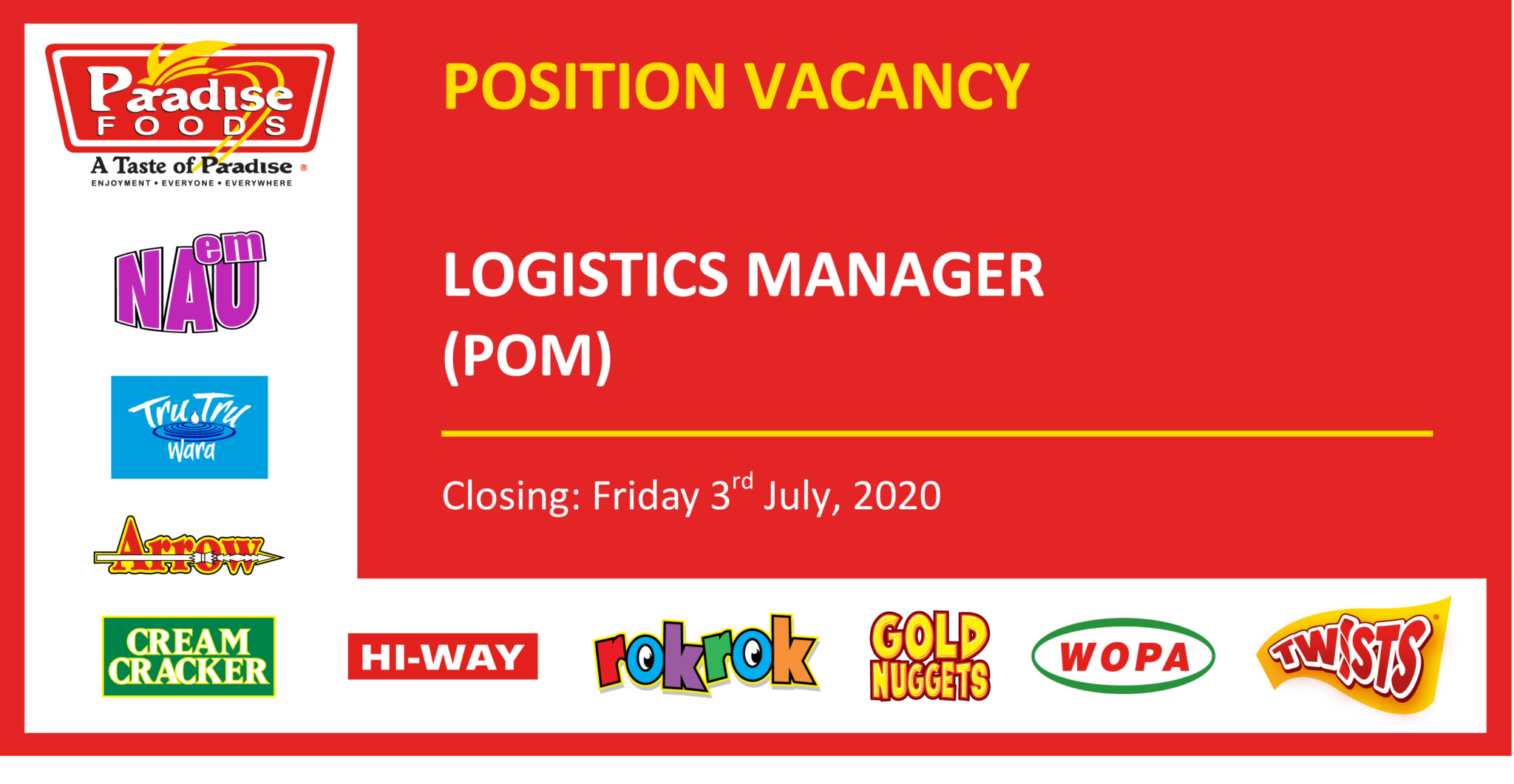 vacancy-logistics-manager-paradise-foods-limited